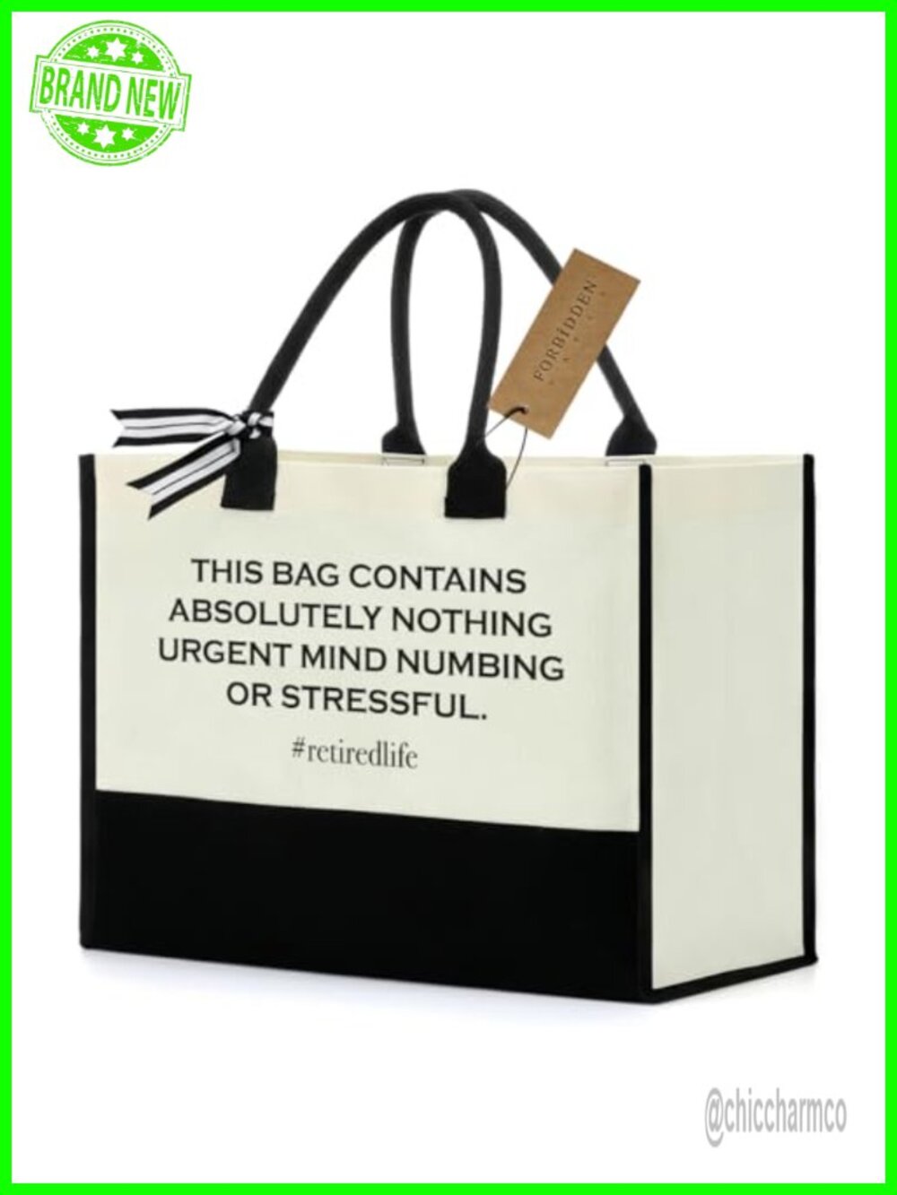 Canvas Tote Bag Retirement Gift Women Travel Beach Large Cotton